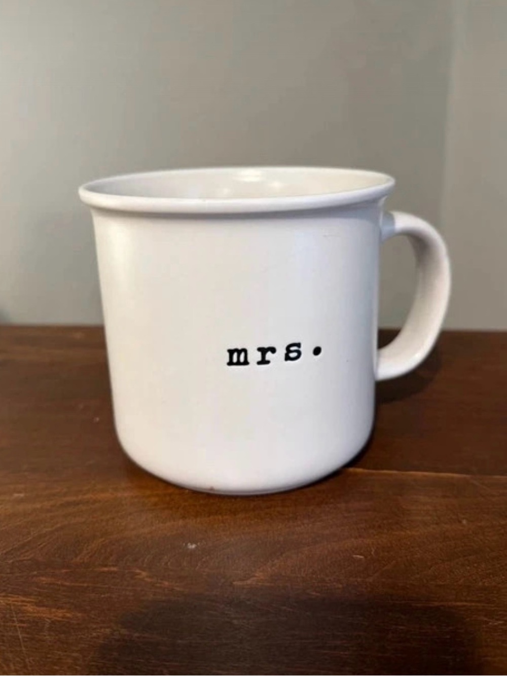 Mrs. White Ceramic Coffee Mug - Classic White